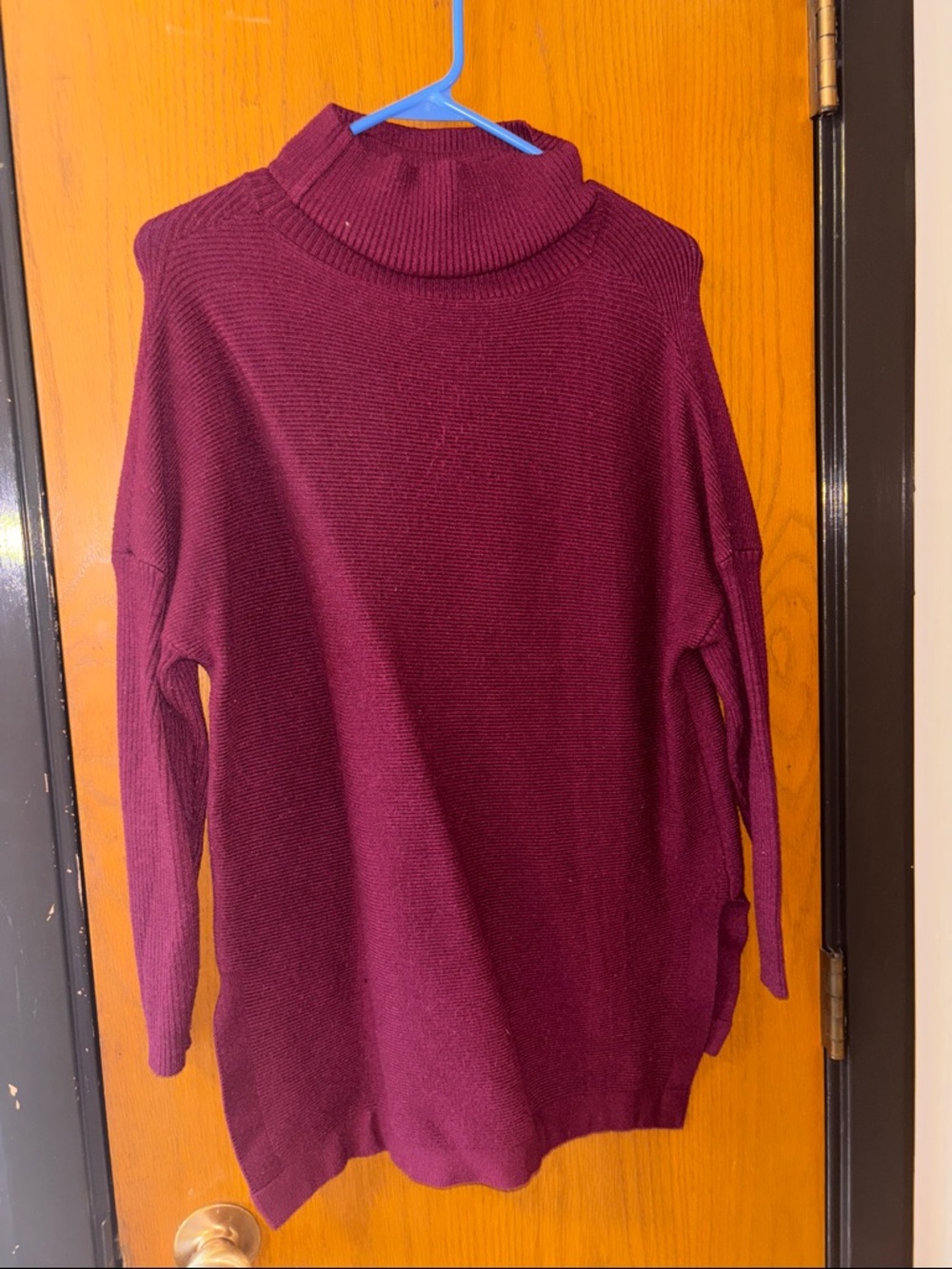 Turtleneck Oversized Sweater - Plum